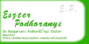 eszter podhoranyi business card